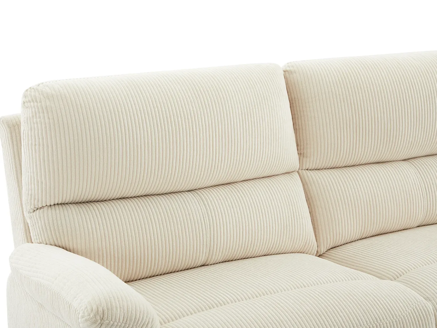 Online Vente-unique Sofá 3 lugares relax elétrico veludo cotelê LUNANO Bege
