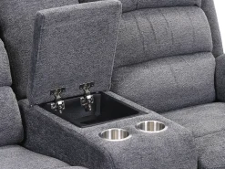 Sofá*Vente-unique Sofá 2 lugares relax elétrico em tecido NEVERS Cinzento