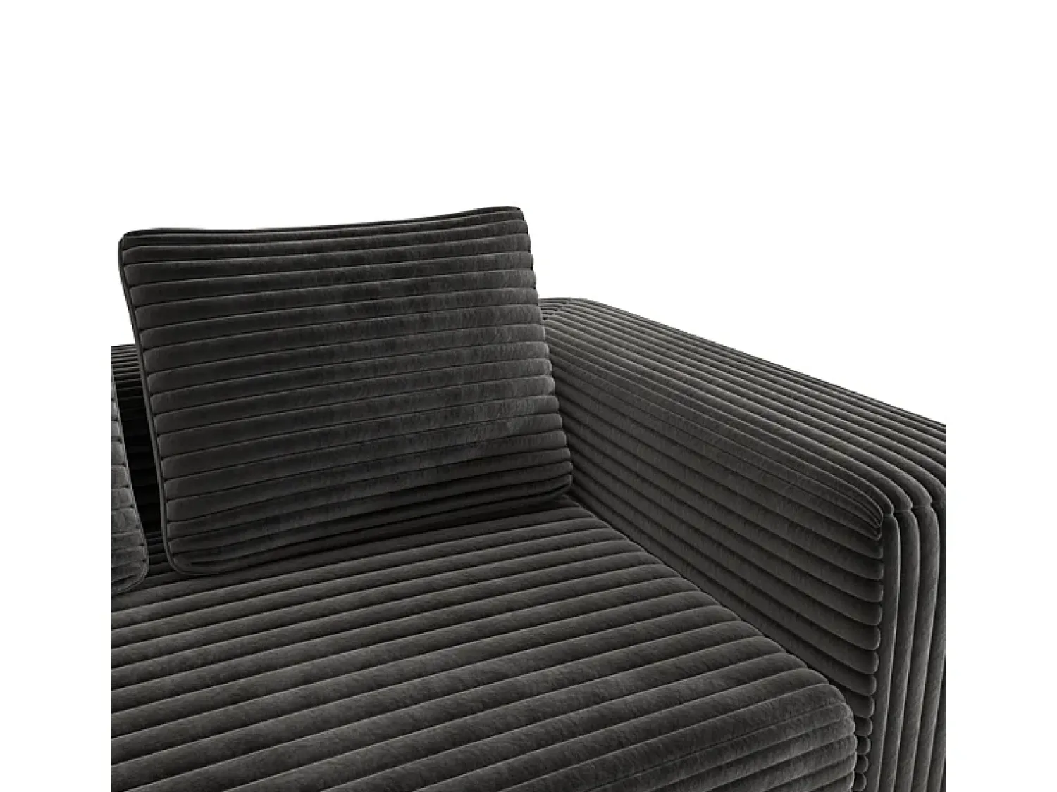 Sofá*DripeX Sofá 2 Lugares, Veludo canelado , 65cm prof. assento, 2 almofadas, 160x88x58cm Preto