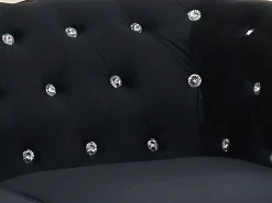 Sofá|Vente-unique Sofá 3 lugares veludo e botões cristal CHESTERFIELD Preto