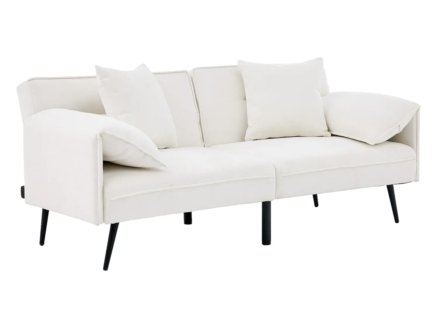 Sofá|ModernLuxe Sofá 2 lugares 167.5x73x70 cm - encosto inclinável três posições (100°–180°) - almofadas de assento macias - Branco
