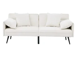 Sofá|ModernLuxe Sofá 2 lugares 167.5x73x70 cm - encosto inclinável três posições (100°–180°) - almofadas de assento macias - Branco