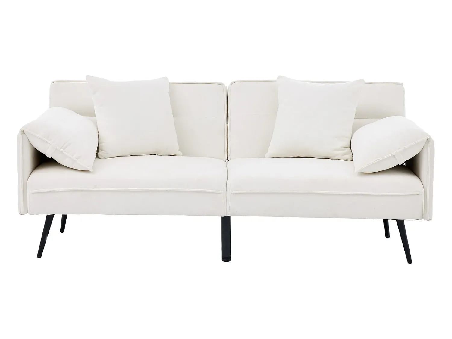 Sofá|ModernLuxe Sofá 2 lugares 167.5x73x70 cm - encosto inclinável três posições (100°–180°) - almofadas de assento macias - Branco