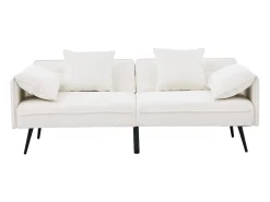 Sofá|ModernLuxe Sofá 2 lugares 167.5x73x70 cm - encosto inclinável três posições (100°–180°) - almofadas de assento macias - Branco