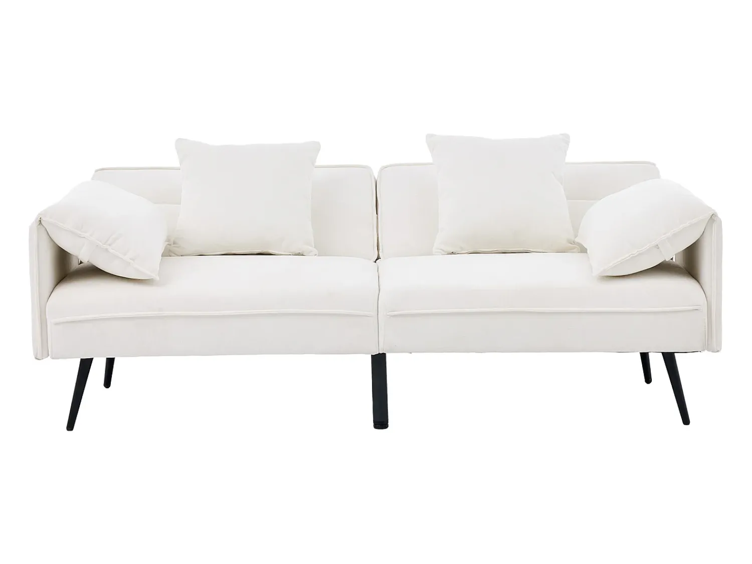 Sofá|ModernLuxe Sofá 2 lugares 167.5x73x70 cm - encosto inclinável três posições (100°–180°) - almofadas de assento macias - Branco
