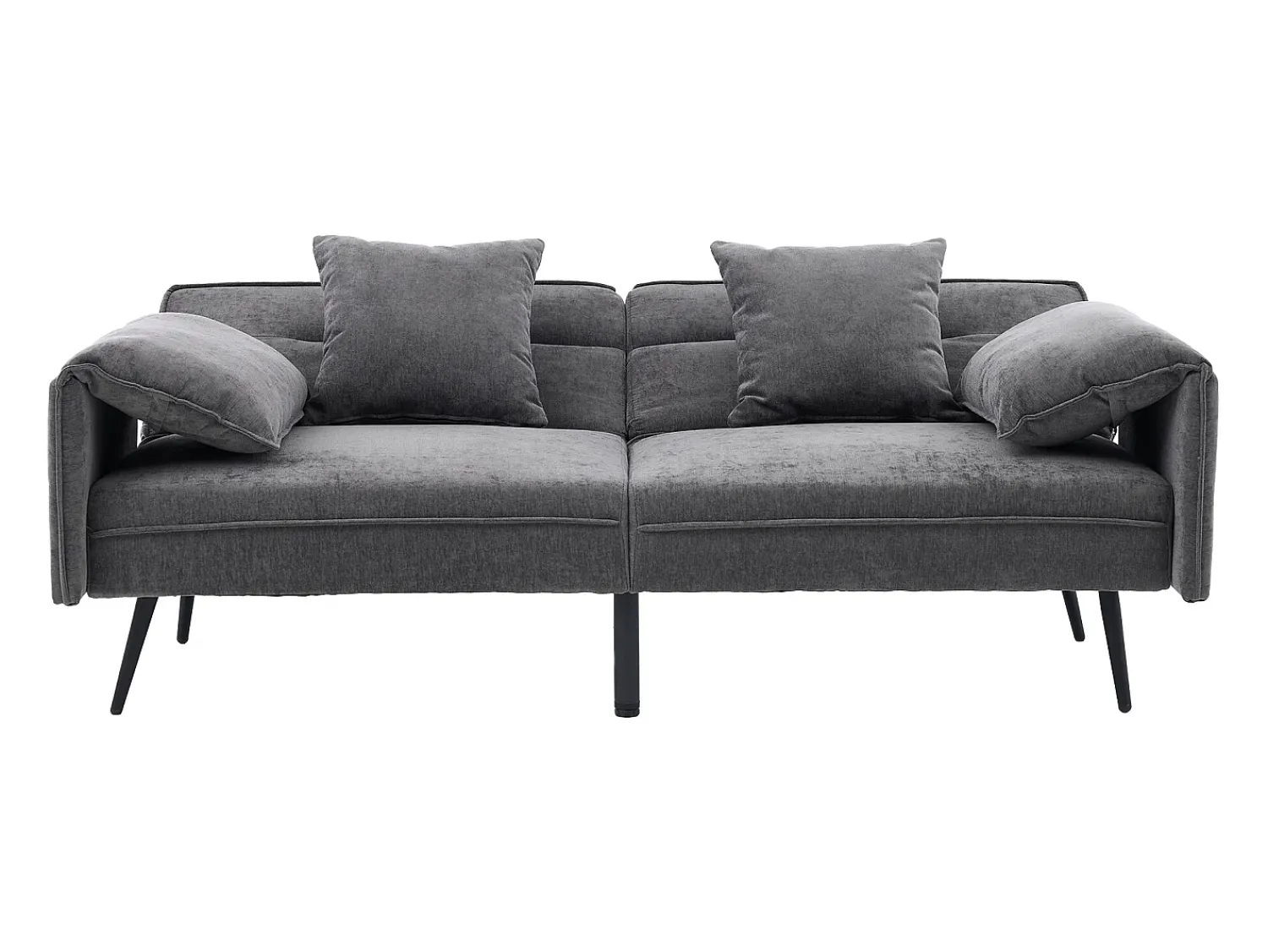 Clearance ModernLuxe Sofá 2 lugares 167.5x73x70 cm - encosto inclinável três posições (100°–180°) - almofadas de assento macias - cinza Cinzento