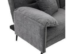 Clearance ModernLuxe Sofá 2 lugares 167.5x73x70 cm - encosto inclinável três posições (100°–180°) - almofadas de assento macias - cinza Cinzento