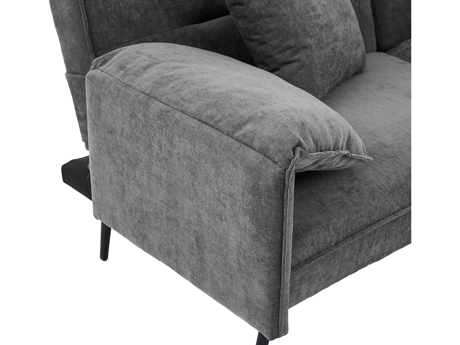 Clearance ModernLuxe Sofá 2 lugares 167.5x73x70 cm - encosto inclinável três posições (100°–180°) - almofadas de assento macias - cinza Cinzento