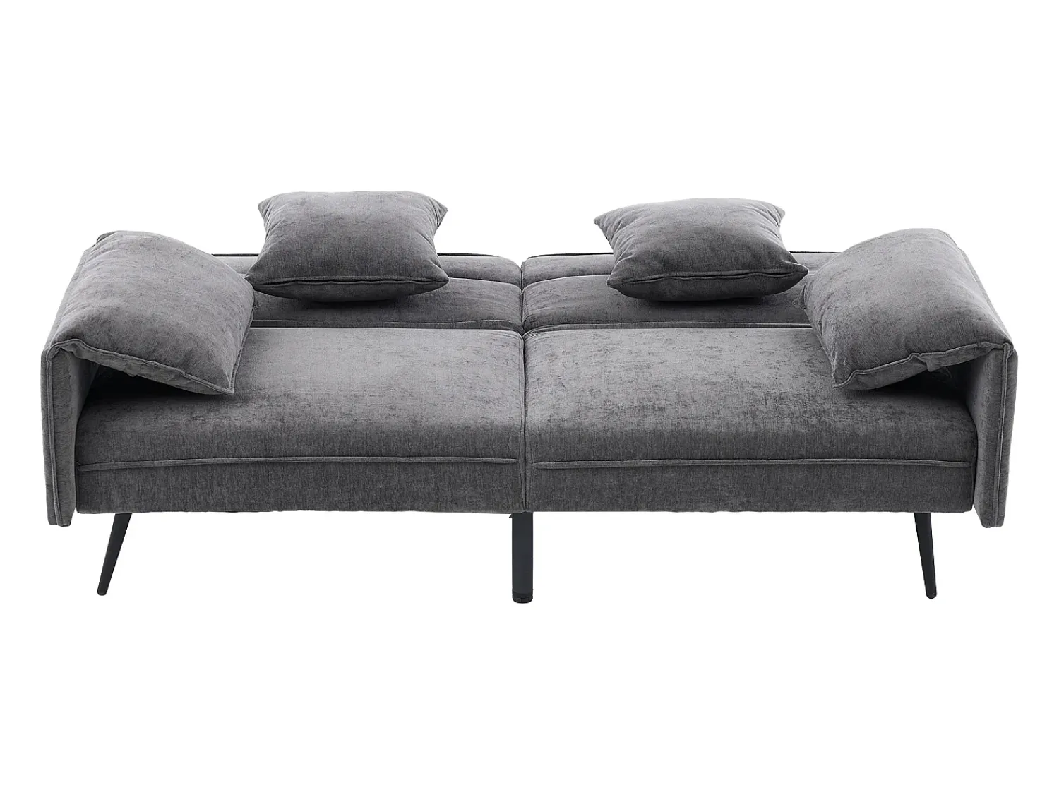Clearance ModernLuxe Sofá 2 lugares 167.5x73x70 cm - encosto inclinável três posições (100°–180°) - almofadas de assento macias - cinza Cinzento