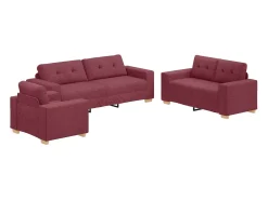 Sofá|vidaxl Sofá 3 pcs Ventoso 221 x 80 x 80 cm Vermelho