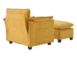 Sofá com bolsos laterais e apoio para os pés - Chenille - para sala de estar e quarto^ Sofá