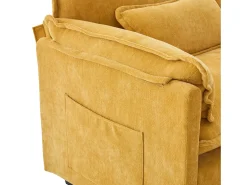 Sofá com bolsos laterais e apoio para os pés - Chenille - para sala de estar e quarto^ Sofá