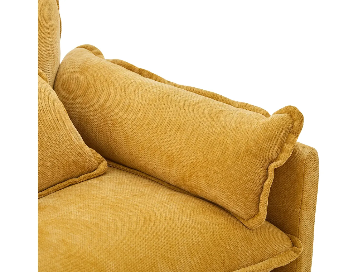 Sofá com bolsos laterais e apoio para os pés - Chenille - para sala de estar e quarto^ Sofá