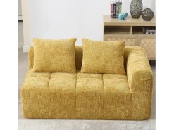 Sofá de 2 lugares - Sofá reto com almofadas e compartimentos de arrumação - chenille - padrão neve^ Sofá