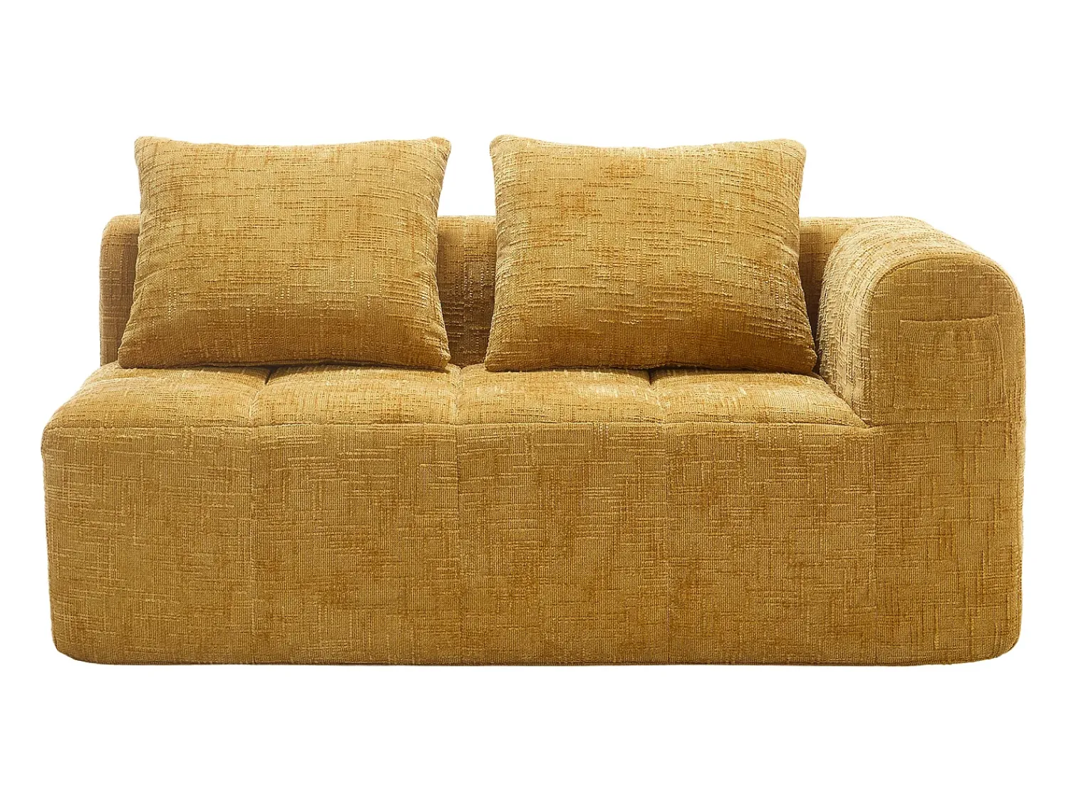 Sofá de 2 lugares - Sofá reto com almofadas e compartimentos de arrumação - chenille - padrão neve^ Sofá