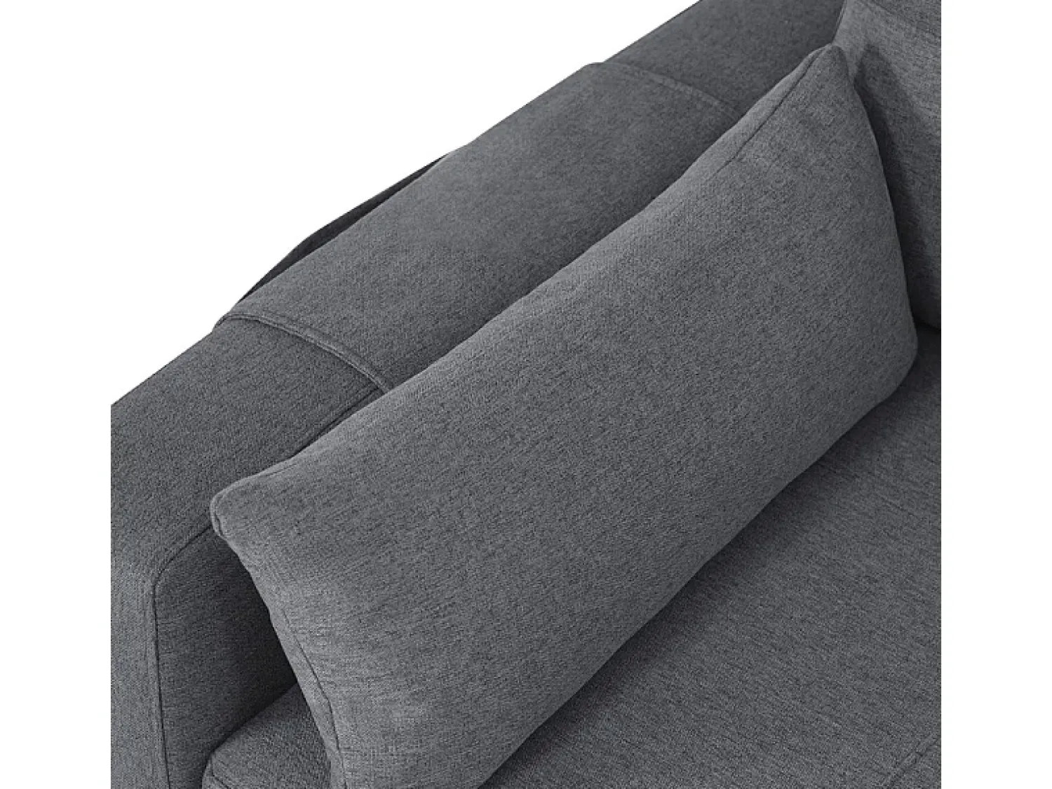 Sofá|DripeX Sofá angular conversível em veludo - 3 lugares - com armazenamento, porta-copos de aço inoxidável - 205x139x87cm - Cinza Cinzento