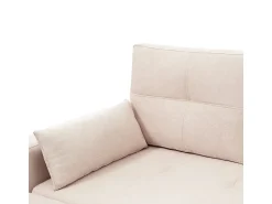 Sofá|DripeX Sofá angular conversível em veludo - 3 lugares - com armazenamento, porta-copos de aço inoxidável - 205x139x87cm - Bege