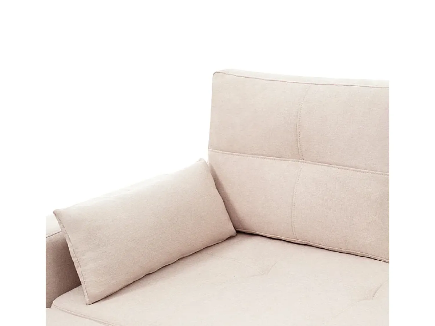 Sofá|DripeX Sofá angular conversível em veludo - 3 lugares - com armazenamento, porta-copos de aço inoxidável - 205x139x87cm - Bege