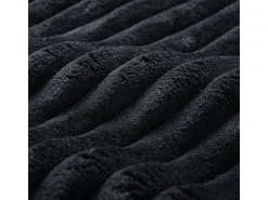 Sofá|DripeX Sofá angular esquerdo de Veludo de canelura larga com 4 almofadas - 265x67x40,5cm - Preto