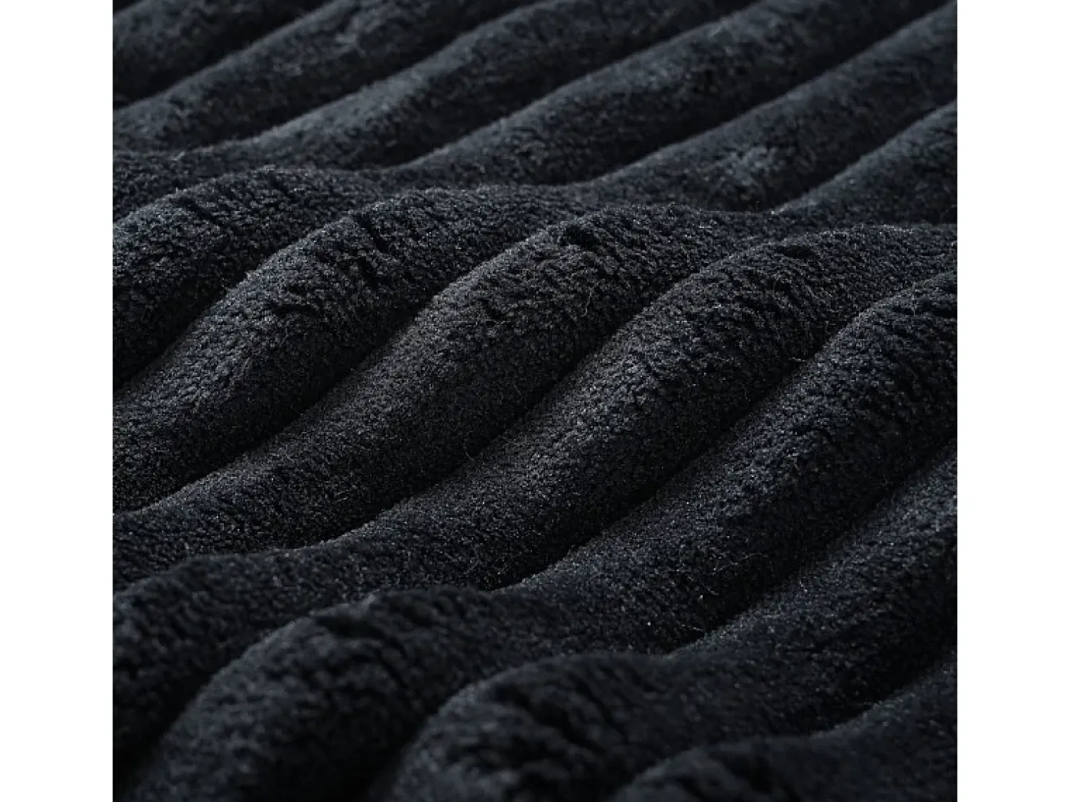 Sofá|DripeX Sofá angular esquerdo de Veludo de canelura larga com 4 almofadas - 265x67x40,5cm - Preto
