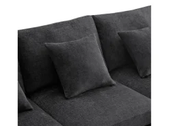 Sofá|ModernLuxe Sofá angular moderno em L - com apoio pés removível - 4 lugares - Cinza Cinzento
