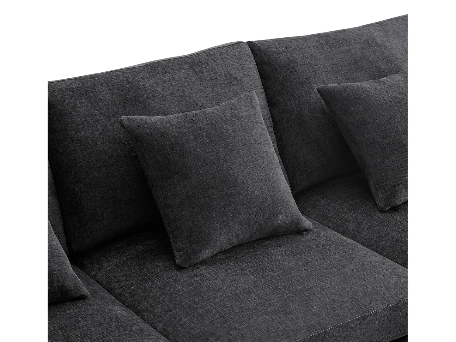 Sofá|ModernLuxe Sofá angular moderno em L - com apoio pés removível - 4 lugares - Cinza Cinzento