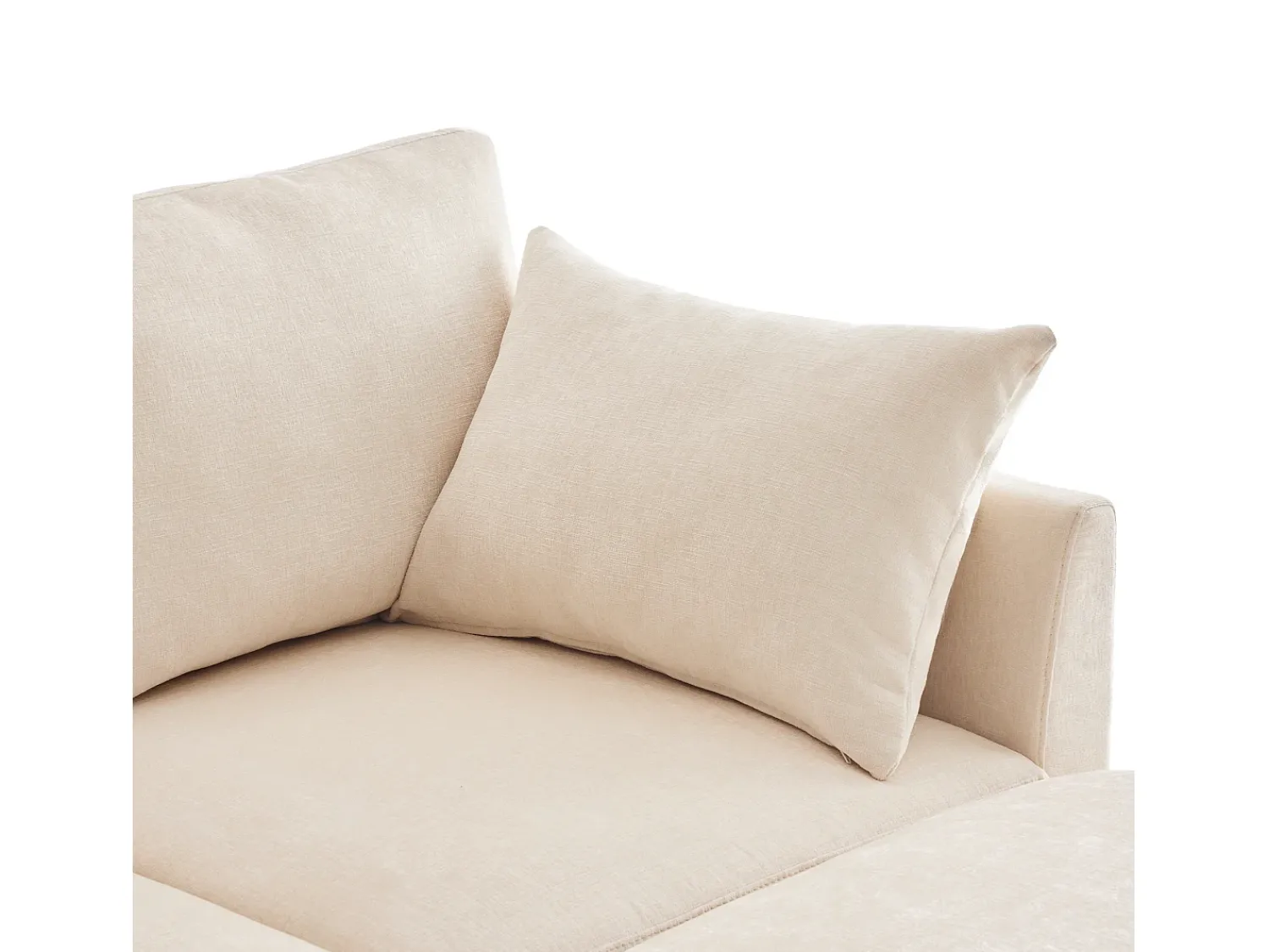 Sofá*ModernLuxe Sofá angular moderno em L - com apoio pés removível - 4 lugares - Bege