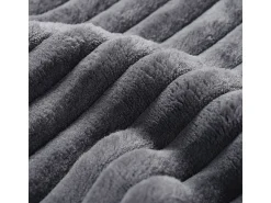 Sofá|DripeX Sofá angular reto modular 307cm - de Veludo de canelura larga - 3 lugares - com 5 almofadas - Cinza Cinzento