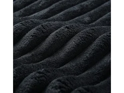 Sofá*DripeX Sofá angular reto modular 307cm - de Veludo de canelura larga - 3 lugares - com 5 almofadas - Preto