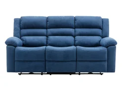 Discount Vente-unique Sofá articulado elétrico de 3 lugares em tecido BUROLO Azul