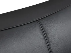 New Vente-unique Sofá BATUCO de 3 lugares em couro com debrum cinza. Preto