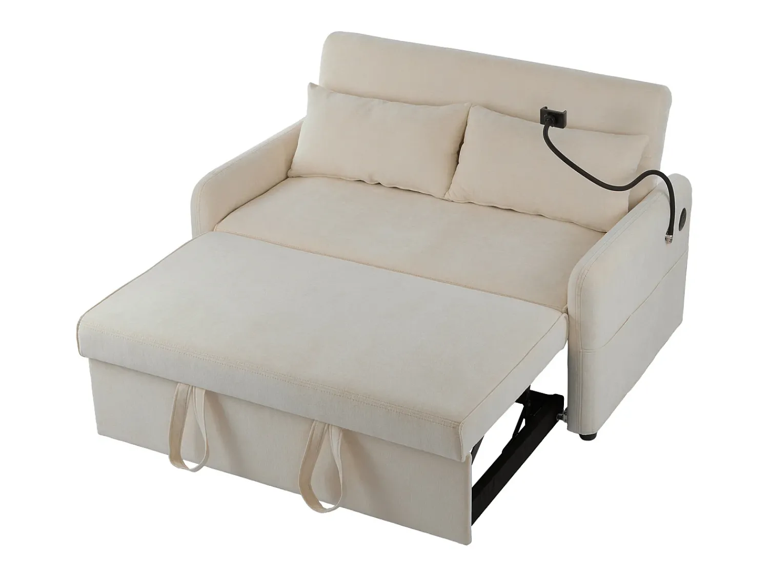 Sofá com suporte para telemóvel e bolso - encosto ajustável - para sala e quarto^ Sofá
