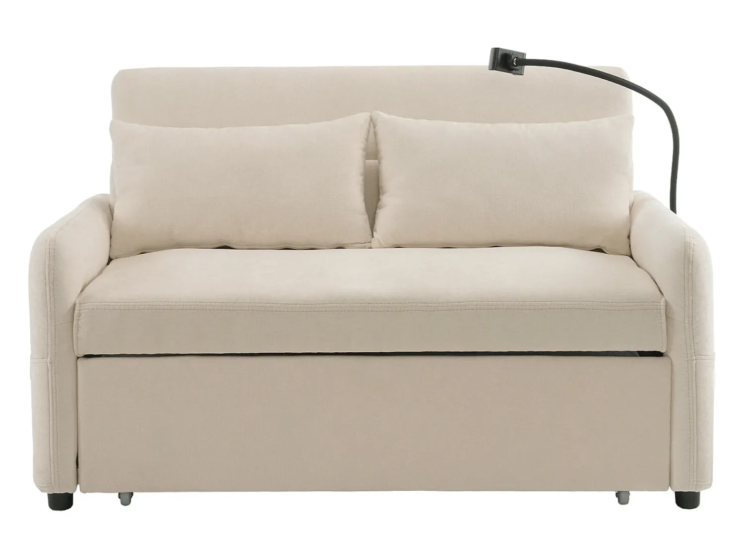 Sofá com suporte para telemóvel e bolso - encosto ajustável - para sala e quarto^ Sofá