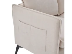 Sofá de 2 lugares - com compartimentos laterais para arrumação e suporte para telemóvel - chenille - para sala de estar e quarto^ Sofá