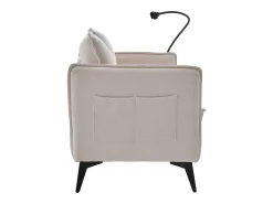 Sofá de 2 lugares - com compartimentos laterais para arrumação e suporte para telemóvel - chenille - para sala de estar e quarto^ Sofá