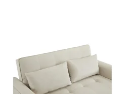 Sofá de 2 lugares - Sofá-cama com suporte para copos e bolso para arrumação - almofadas e rodízios^ Sofá