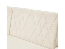 Outlet Sofá de 2 Lugares - Sofá com Pernas e Braços em Madeira - Adequado para Sala de Estar e Quarto Bege