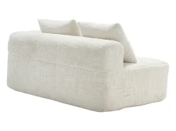 Sofá* Sofá de 2 lugares - Sofá reto com almofadas e compartimentos de arrumação - chenille - padrão neve Bege