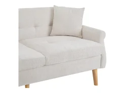 Best Sofá de 2 lugares - Sofá reto com duas almofadas e braços - chenile - para sala de estar e quarto Bege