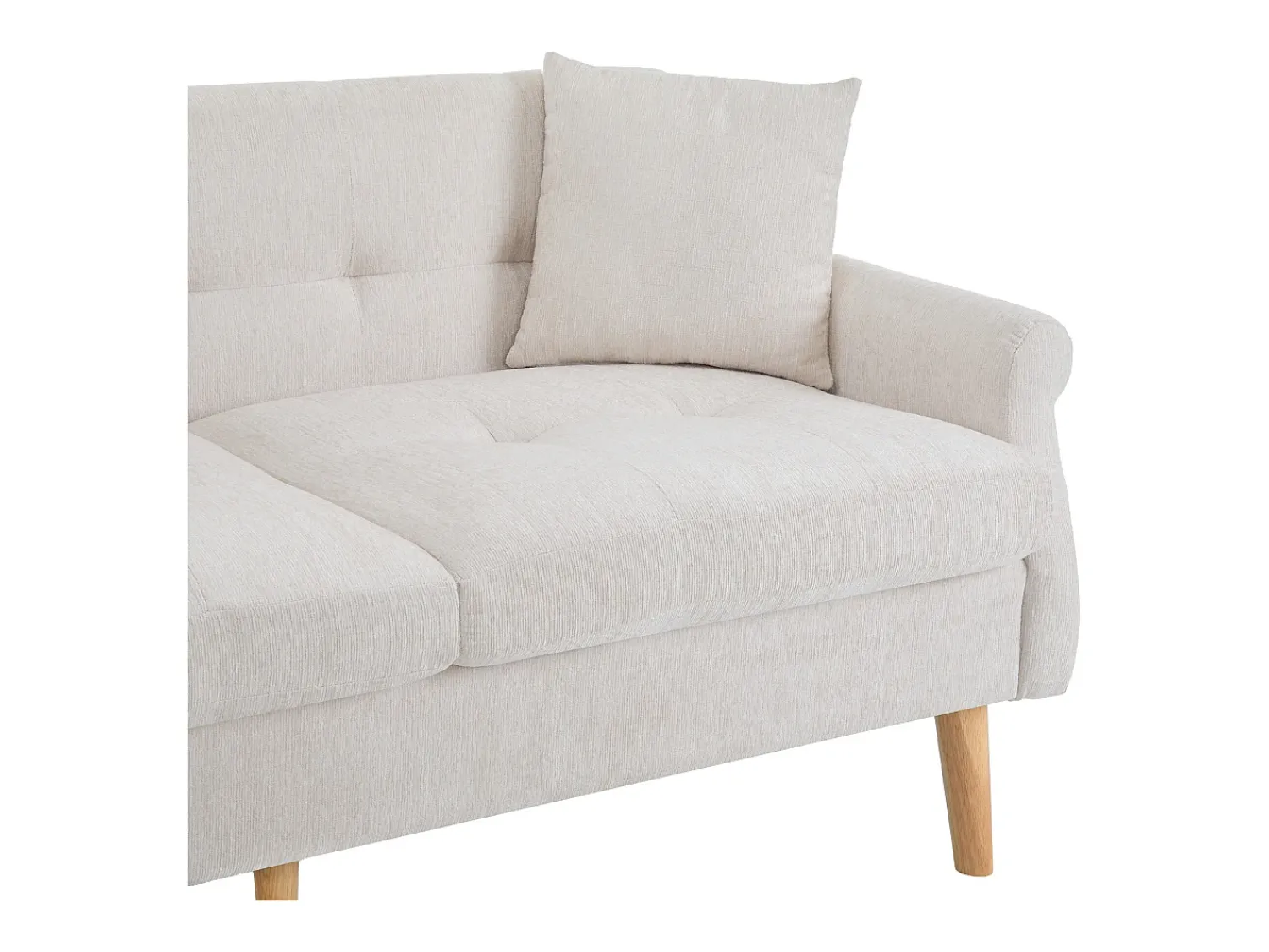Best Sofá de 2 lugares - Sofá reto com duas almofadas e braços - chenile - para sala de estar e quarto Bege