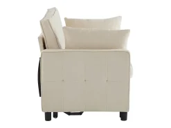 Sofá* Sofá de 2 lugares - Sofá de sala com encosto ajustável e função de cama retrátil - 2 almofadas e apoios de braços - chenille Bege