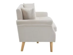 Hauss Spole Sofá de 2 lugares, tecido chenille, pernas em madeira, 162x74x77cm^ Sofá