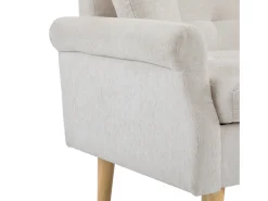 Hauss Spole Sofá de 2 lugares, tecido chenille, pernas em madeira, 162x74x77cm^ Sofá