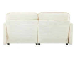 Sofá de 2 lugares - Sofá reto com encosto e almofadas - Veludo cotelê - para sala de estar e quarto^ Sofá