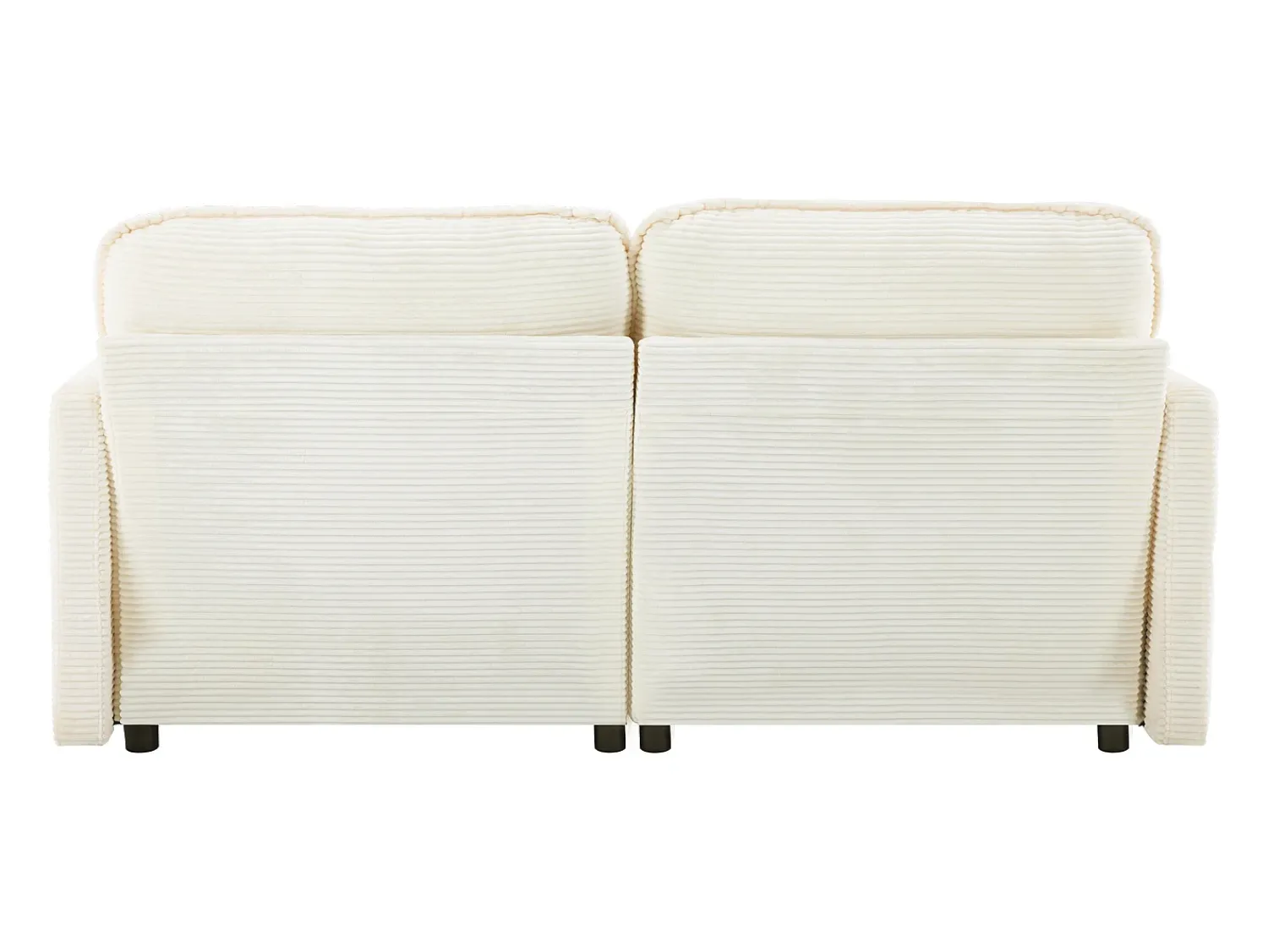 Sofá de 2 lugares - Sofá reto com encosto e almofadas - Veludo cotelê - para sala de estar e quarto^ Sofá