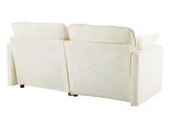 Sofá de 2 lugares - Sofá reto com encosto e almofadas - Veludo cotelê - para sala de estar e quarto^ Sofá