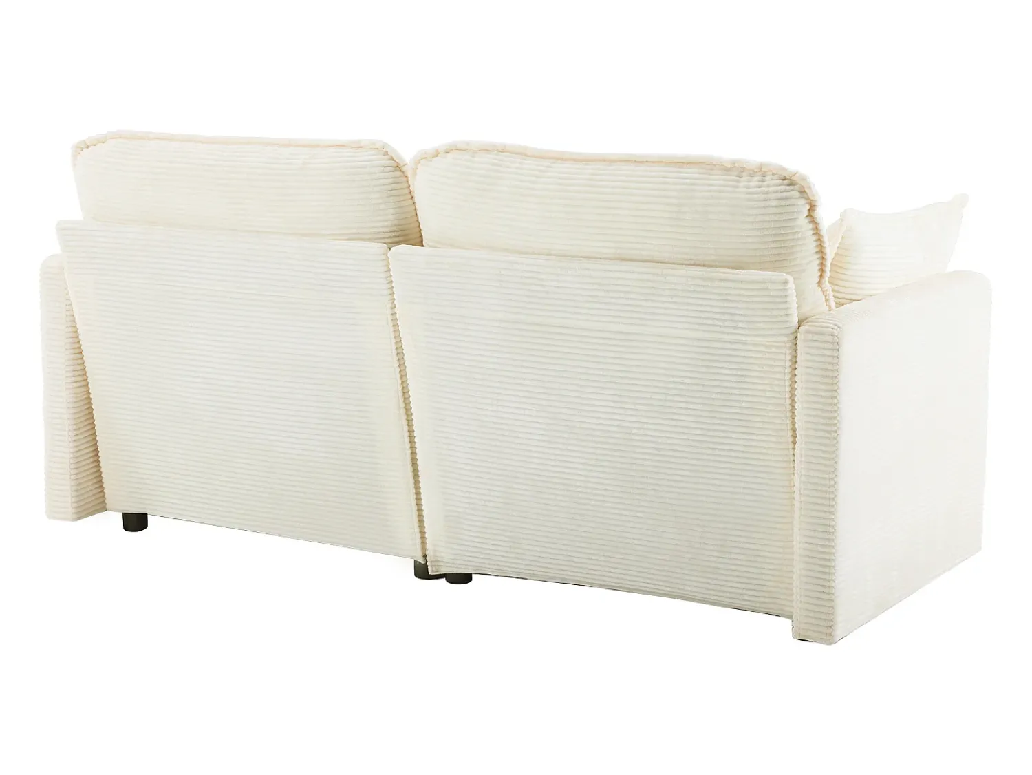 Sofá de 2 lugares - Sofá reto com encosto e almofadas - Veludo cotelê - para sala de estar e quarto^ Sofá