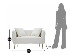 Sofá| Sofá Bucareste Creme 127X74X73cm Branco