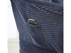 Poltrona|KOMHTOM Sofá cadeira com braços, bolsos laterais e apoio para os pés, marinho Azul