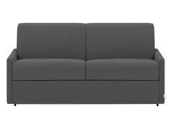 Sofá*Vente-unique Sofá cama 3 lugares colchão de 22 cm tecido CALIFE Cinzento